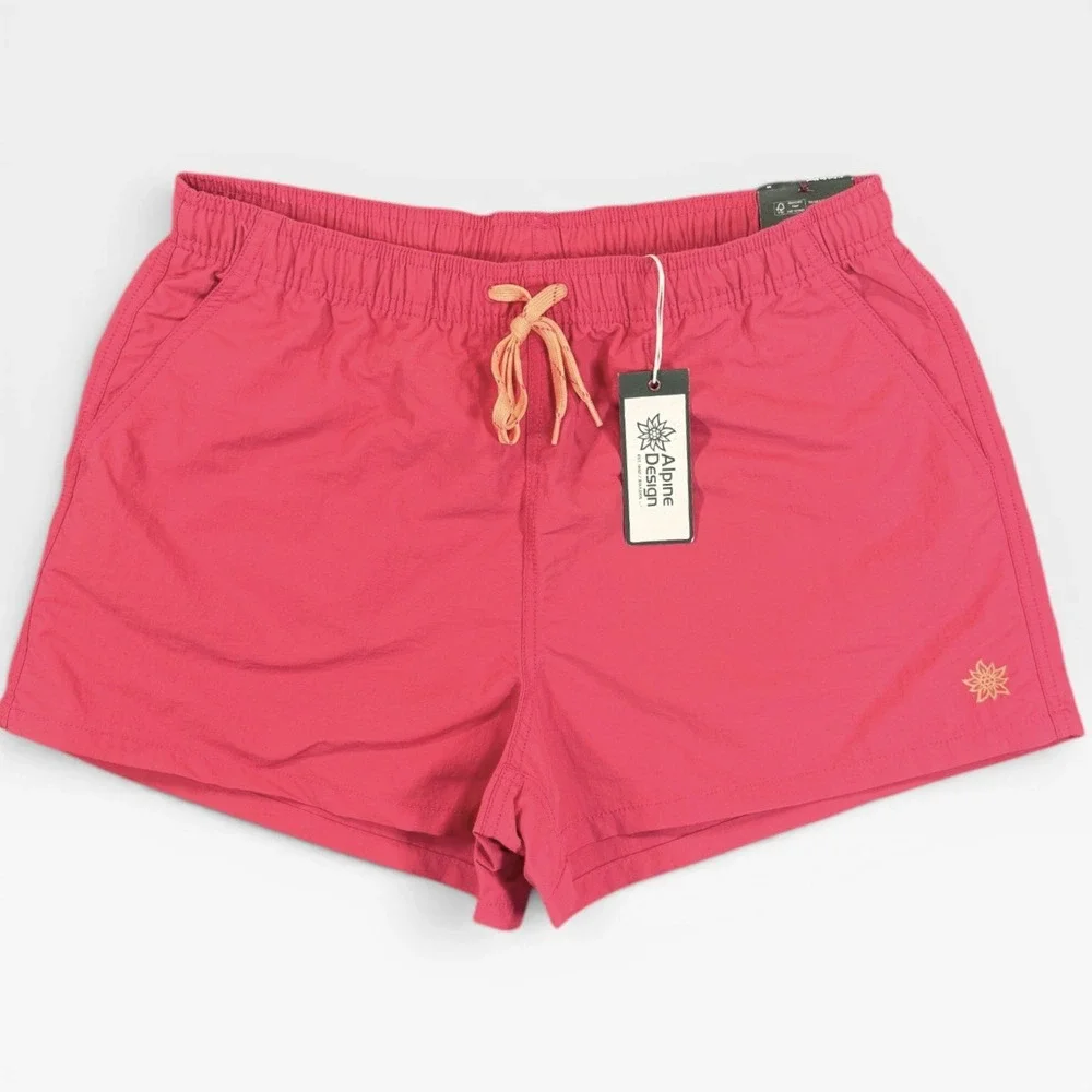 ALPINE DESIGN Pull-On Hiking Shorts Womens M Pink Pre-Washed Activewear Casual‎